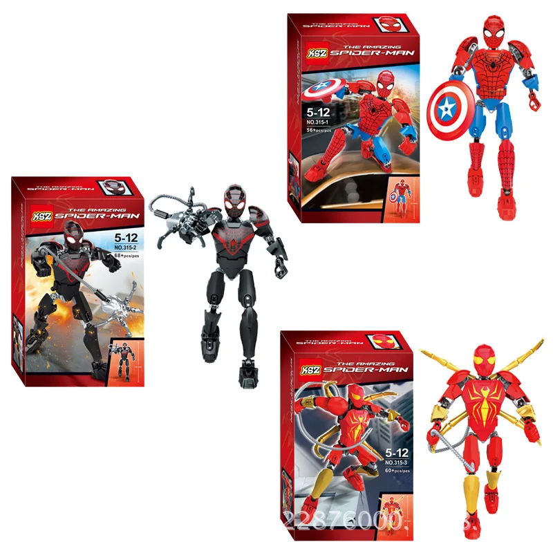 

Avenger Super Hero Morales Spider-man Iron Spider Batman Thor Hulk Action Figure Building Block Toy Brick Compatible