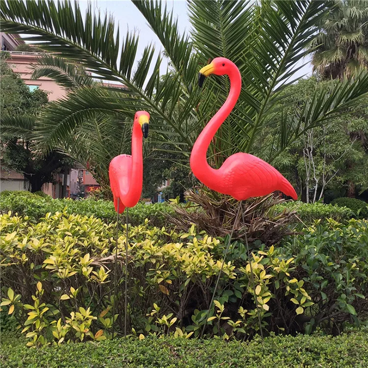 Garden Decoration Artificial Red/Pink Flamingos Courtyard Landscape Ornament Bird Yard Lawn Plastic Animal Decoration