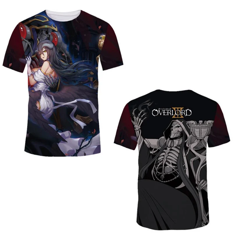 

Anime Overlord Ainz Ooal Gown Albedo T-shirt Cosplay Costume Men Women Summer Fashion Casual T Shirt Short Sleeve Tees Tops