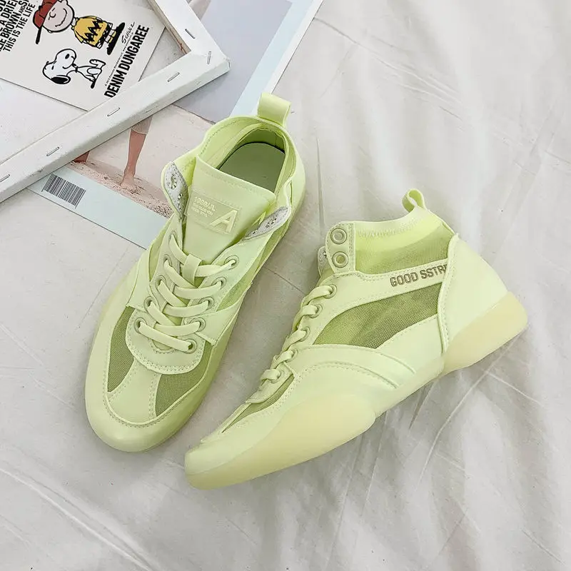 

Breathable High Heel Women Flat Shoes 2019 New Green Mesh Casual Espadrilles Comfortable Round Toe Zapatos De Mujer