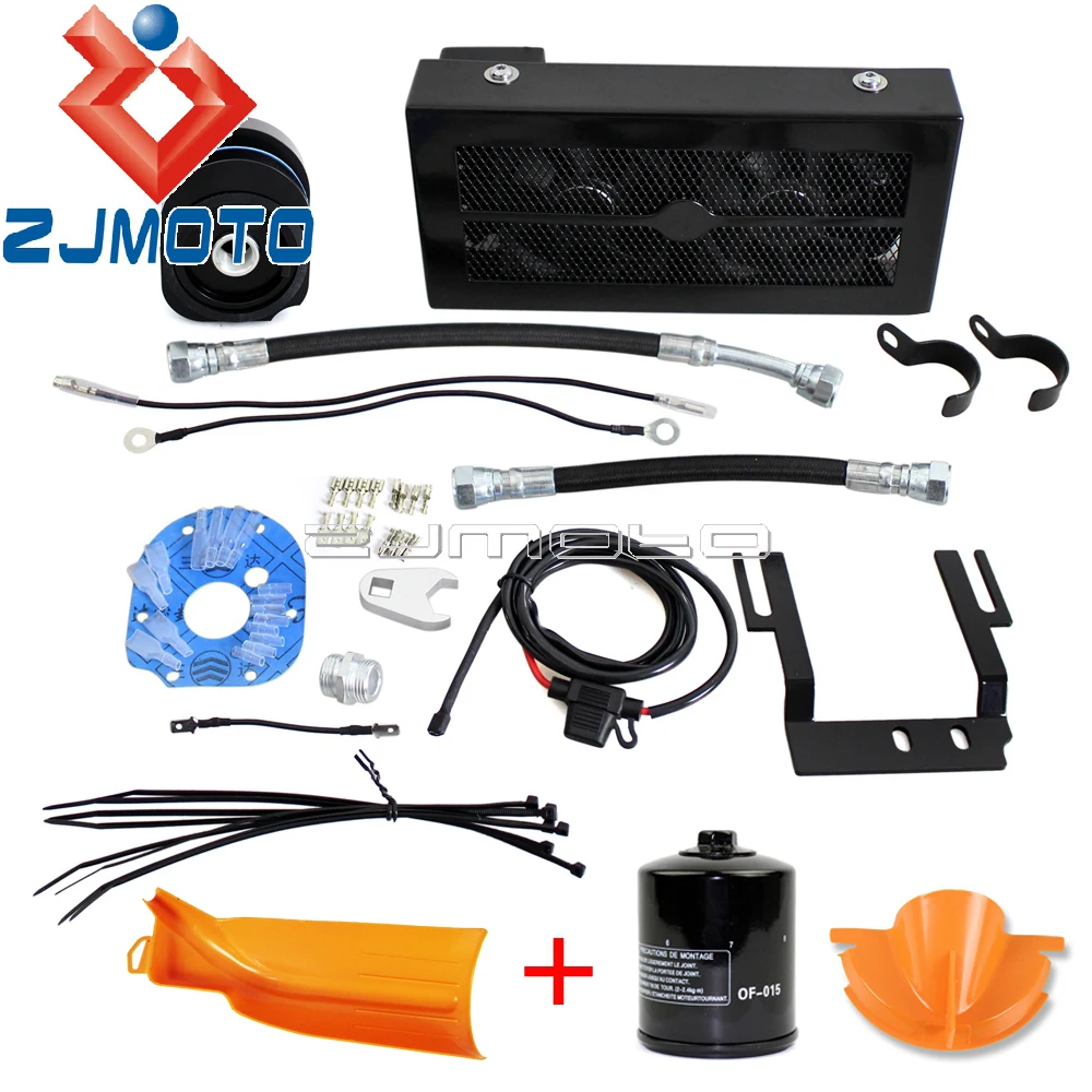 Motorcycle Reefer Oil Cooler Fan Cooling System For Harley Softail FLST Slim Fat Boy Heritage