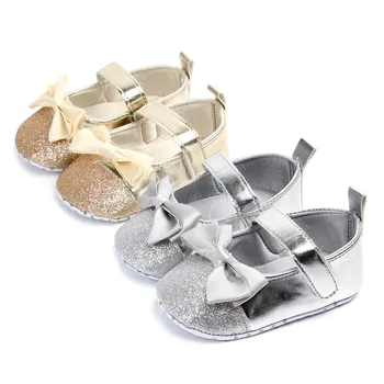 

Silver moccasin baby girl shoes rabbit leather shoes infant soft sole prewalker shoe newborn girl shoes