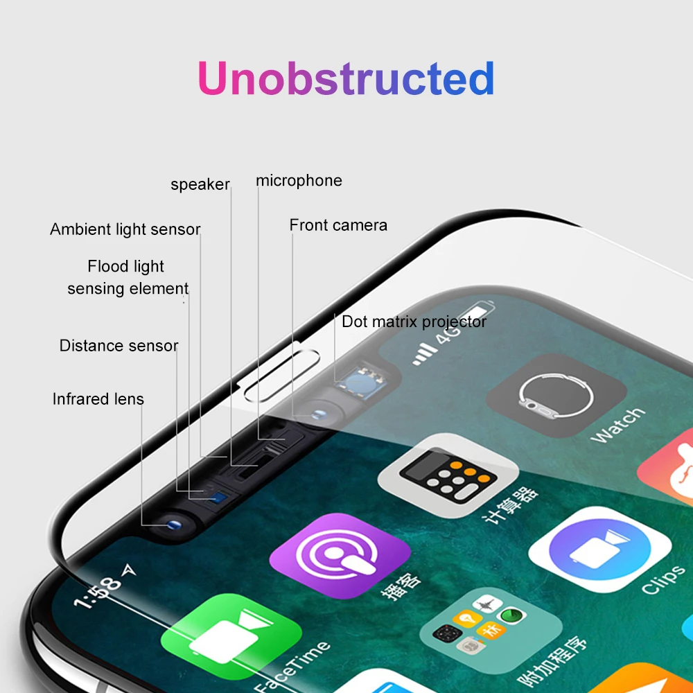  OTAO 9H Volle Abdeckung Schutz Glas Für iphone X XS 8 7 6 6S Plus Curved Screen Protector gehärtete