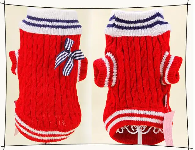 Маленький свитер для щенка собаки одежда зима собака Костюмы верхняя одежда Вязание зимнее теплое пальто Йоркшир Чихуахуа костюм