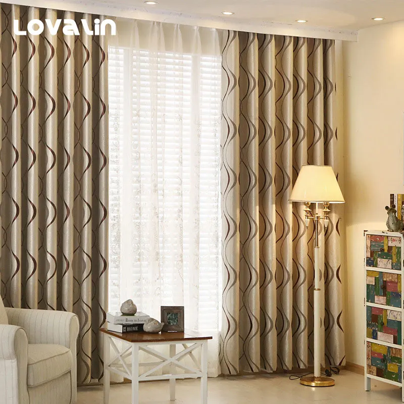 Lovalin High Shading Curtains Drapes Geometric Panel Cortina Blackout