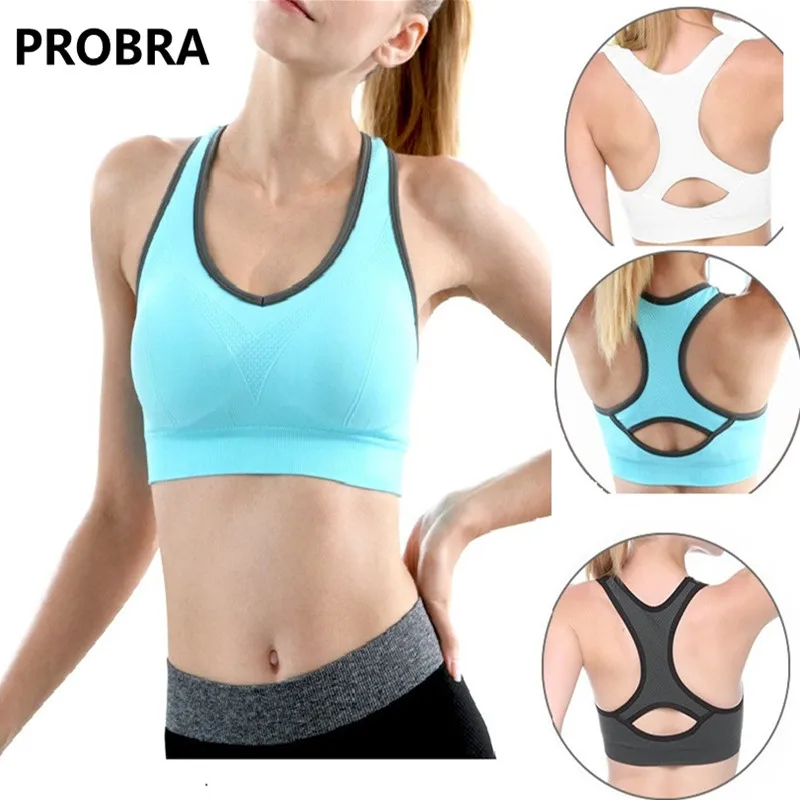

PROBRA Sports Bras High Impact Vest GYM Running Fitness Exercise Quick-drying Underwear Training Dancing Shockproof Vest Bkini