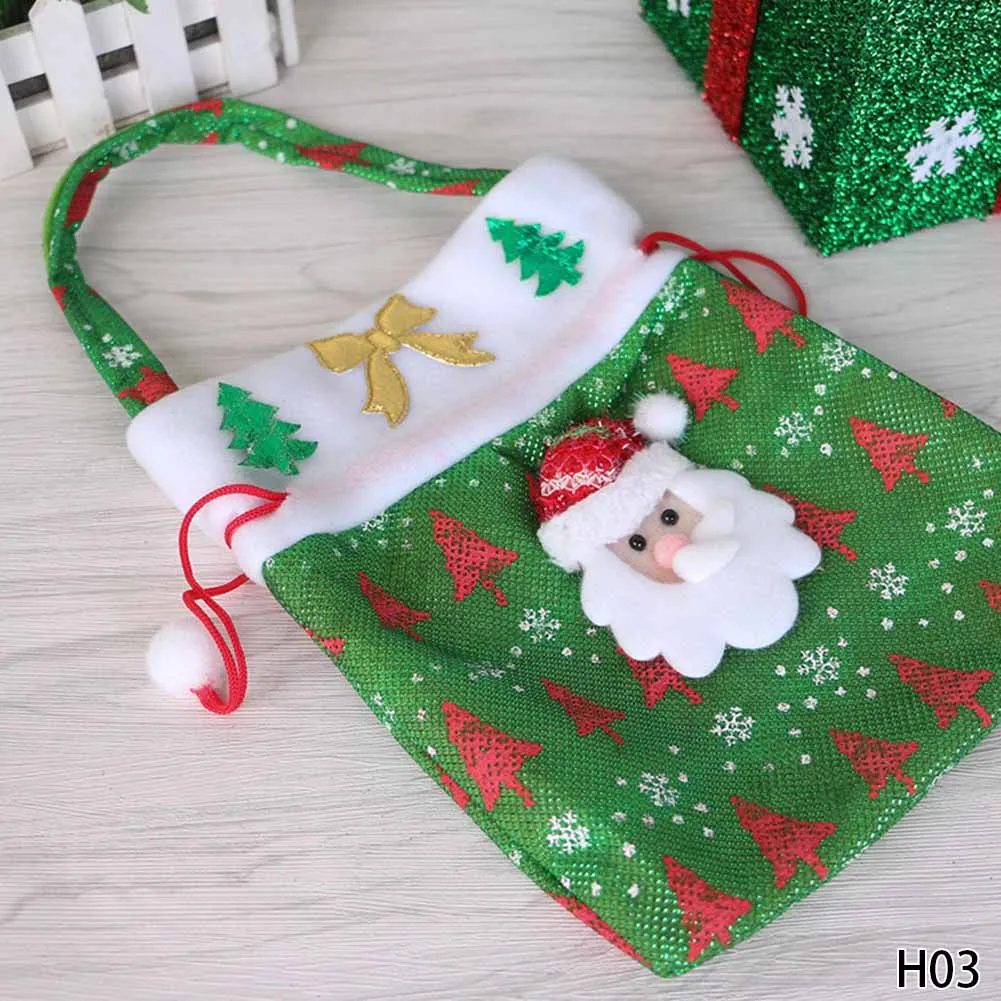 Creative Santa Claus Snowman 3 styles options Candy Gift Bags For Party Christmas Tree Wedding Home Decoration Supplies