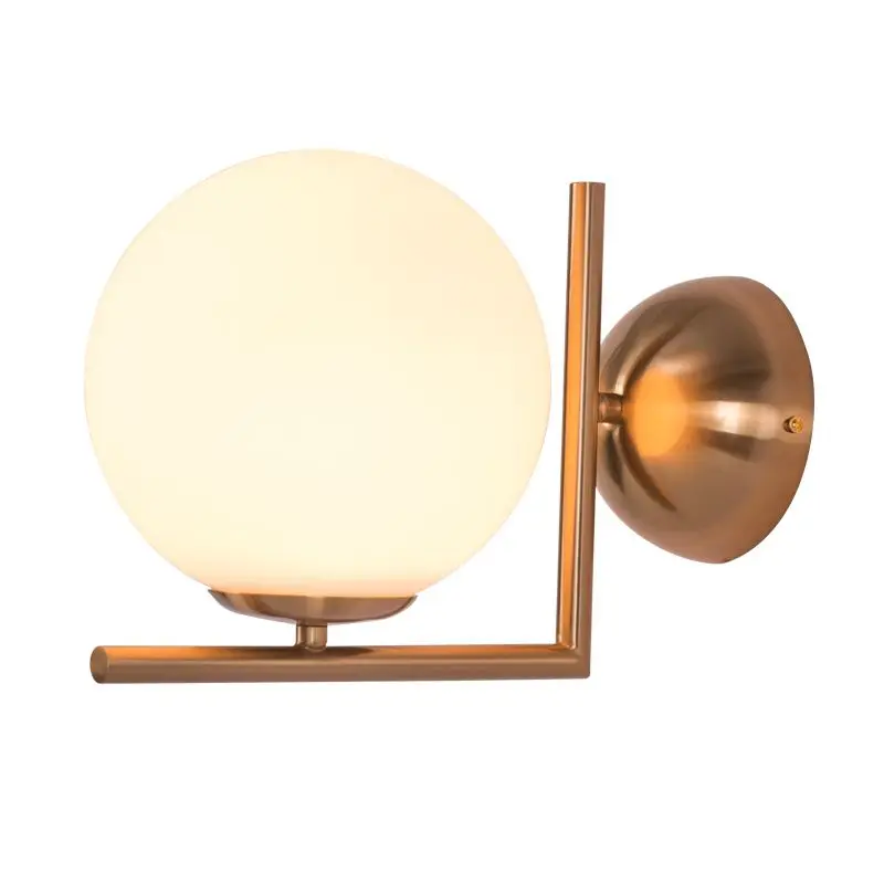 Современный нордический настенный светильник 30 см круглый стеклянный Золотой декоративный шар, монтируемый светодиодный светильник для внутреннего освещения, ресторана, гостиной, спальни, коридора