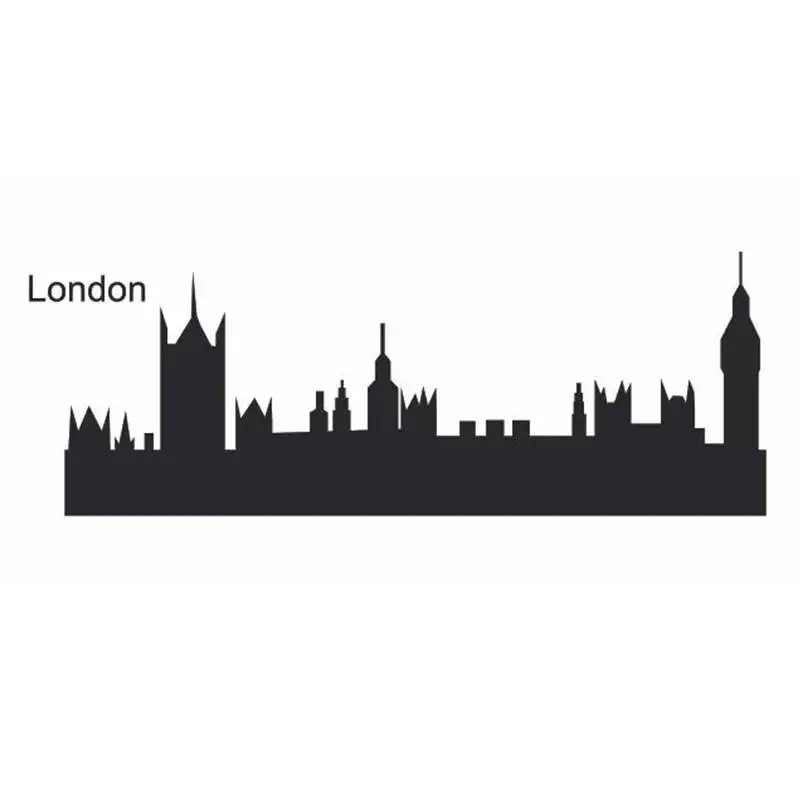 LONDON City Decal Landmark Skyline Wall Stickers Sketch Decals Poster