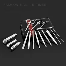 15 шт./1 Набор профессиональные кусачки для маникюра Комплект утилита педикюр, пинцет для выщипывания, Ножи уха Палочки рисунки на ногтях Красота инструменты для ухода за кожей