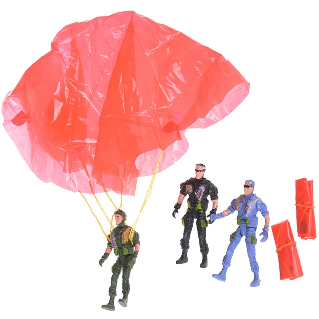 1 pcs Paratroopers Parachute soldiers Small Miniatures Military figures Model Kits kid's Toy
