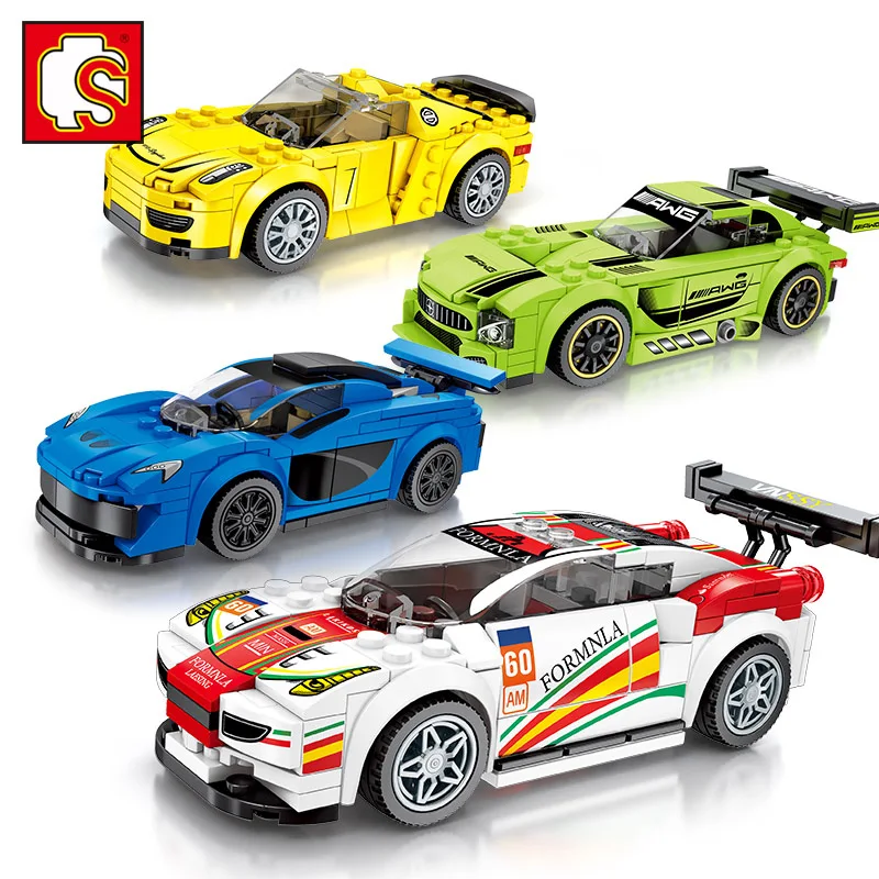 

4 Styles Sembo Diamon Nano Blocks Faomus Car Compatible LeSet Technic Voiture Building Brick Educational Toys Birthday Gift