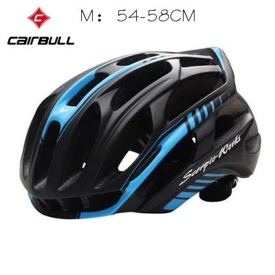 Cairbull светодиодный светильник дорожный велосипедный шлем Casco Ciclismo интегрально-Формованный велосипедный шлем MTB велосипедный спортивный защитный шлем 212 г 5 видов цветов - Цвет: black blue M