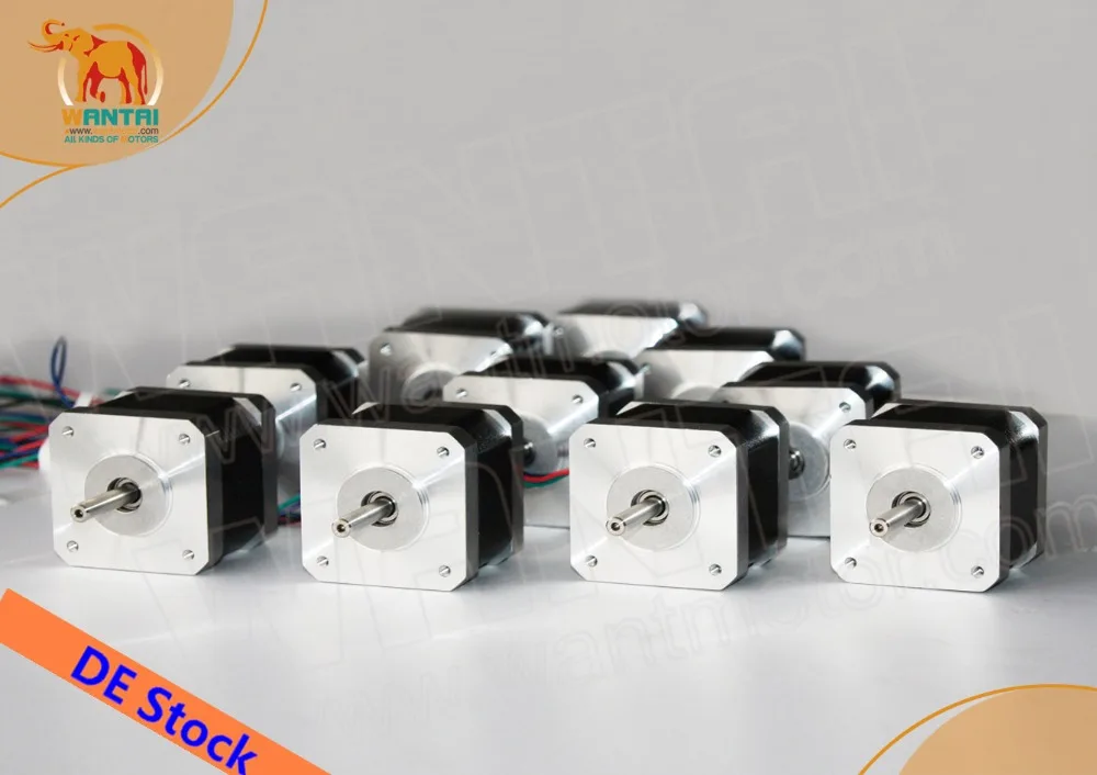 

Ship From DE! Wantai 10PCS Nema17 Stepper Motor 42BYGHM809 0.9degree 4000g-cm 48mm 1.7A 4-Lead 2Phase CE ROSH ISO 3D Printer