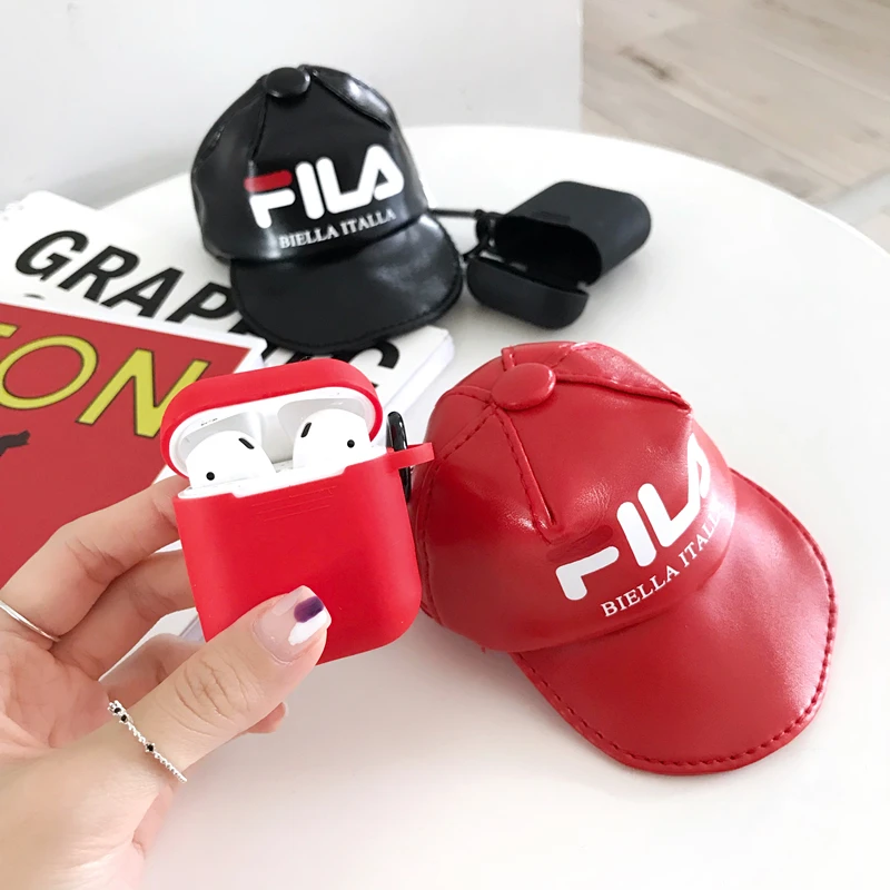 

Luxury Street Italy sports brand 3D wallet Bluetooth Wireless Earphone silicone Case For Apple AirPods 1 2 Box cute Headset