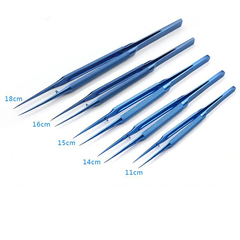 

15CM Titanium Alloy Ophthalmology Instruments Microscopic Tweezer Direct Platform Tweezers Forceps Double Eyelids Tool