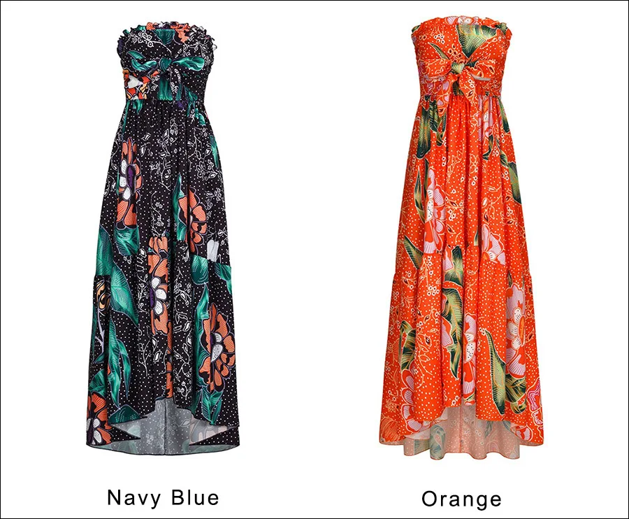 Gladiolus Boho Summer Women Dress Strapless Sexy Backless Floral Print Chiffon Maxi Dress Women 2019 Beach Long Ladies Dresses (30)