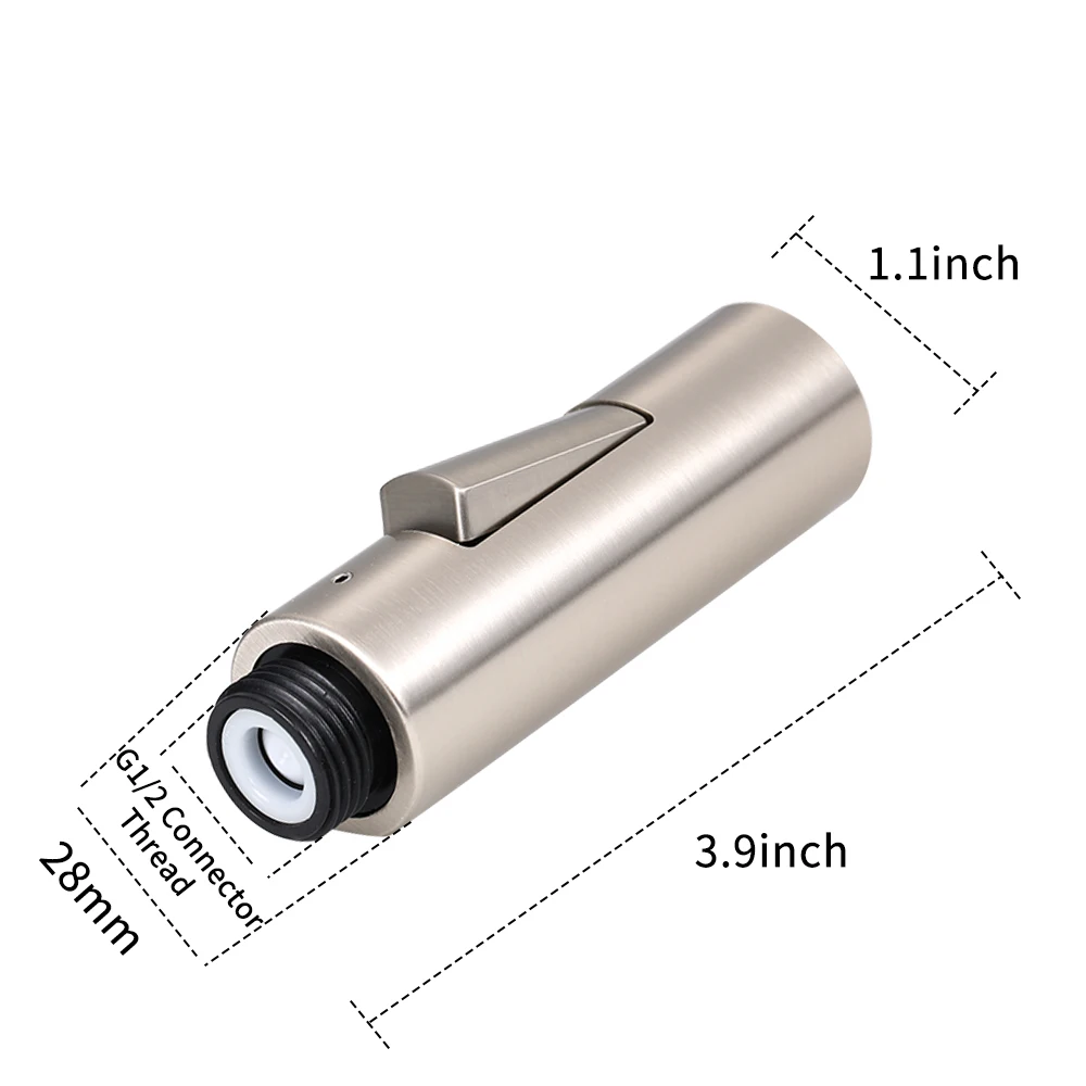 

Replacement Pull-Out Spray Head Faucet 2-Function with Check Valve Connection Pull Down Kitchen Faucet Nozzle Brushed Nickel