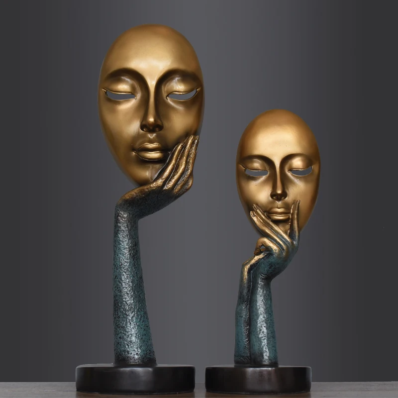  Creative Home Decorations resin Abstract Home Furnishing Modern Minimalist Personality Mask Display