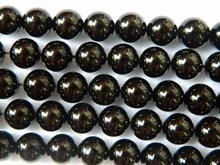Envío libre al por mayor natural 10mm negro turmalina granos flojos redondos lisos joya de piedra para la joyería de diseño