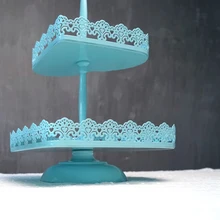 Синий два/три уровня торт стоит Свадебные товары для дома День рождения украшения десерт лоток кекс выпечки Инструменты для тортов пластин