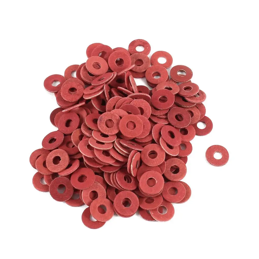 200 Pcs 3x8x0.7mm Insulated Fiber Insulating Washers Spacers Redin