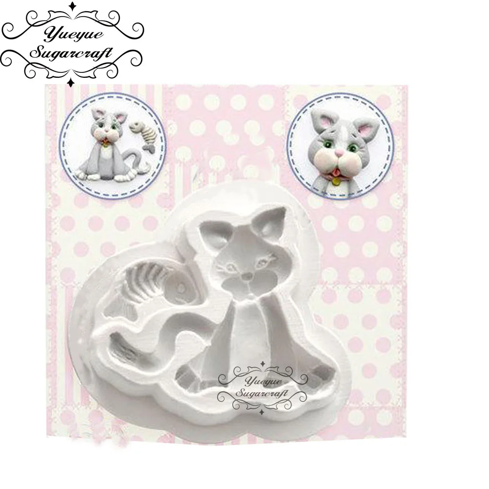 Yueyue Sugarcraft силиконовая форма в виде кота помадки инструменты для украшения тортов