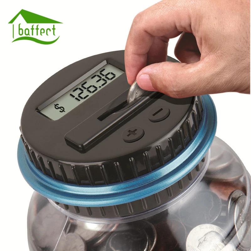 

2.5L Large Electronic Digital Counting Coin Bank Money Saving Box Jar Piggy Bank With LCD Display Craft Gift For Children Kids