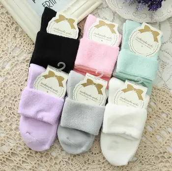 

Apparel Accessories Women's Sock Combed cotton ice cream color warm towel lady anklet short socks 6 pair/lot 5789