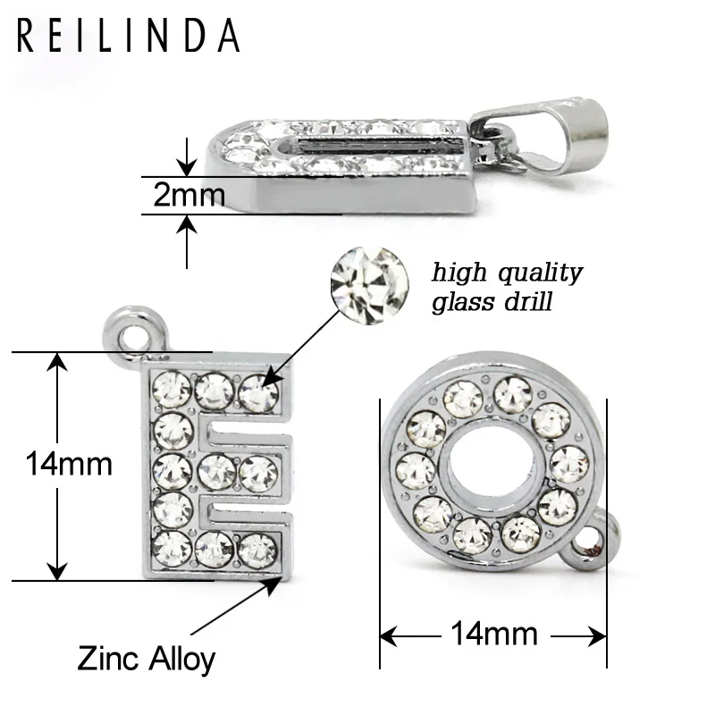 130 шт, блестящий полный горный хрусталь, Висячие буквы, Подвески, подходят для брелока и ожерелья, DIY персонализированные ювелирные изделия