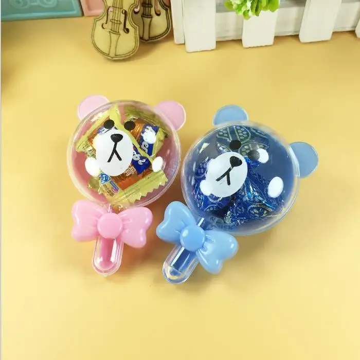 

24PCS Mini Lovely Plastic Small Bear Lollipop Candy Box Baby Shower Kids Birthday Party Gift Box Christmas Gift Packaging