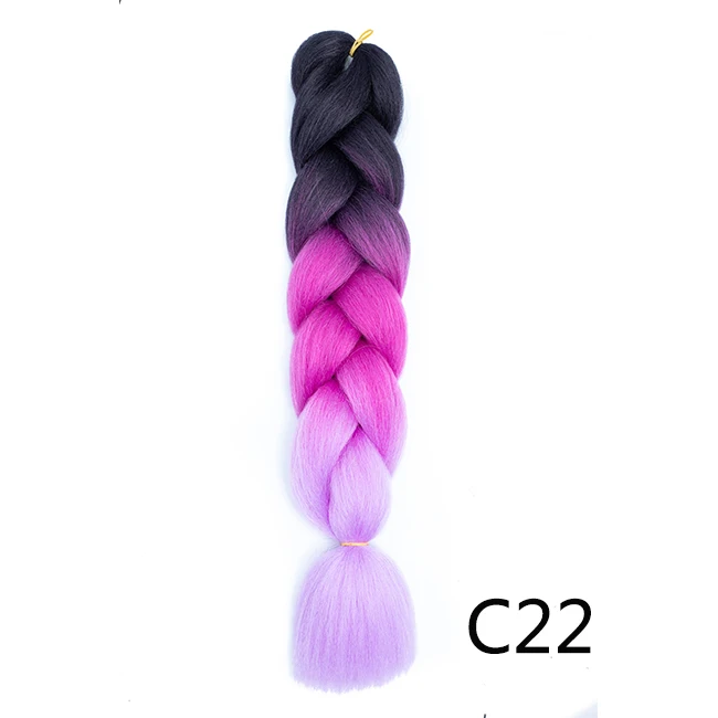 24 дюйма, огромные косички, на крючках, накладные волосы на крючке, эффектом деграде(переход от темного к синтетические косички, волосы, плетение, косички, чёрный т пурпурный т мятный 100 г/шт. розового, голубого, серого цвета волос в африканском стиле - Цвет: P16/613