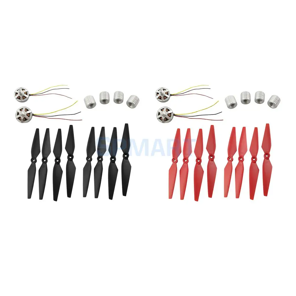 

8Pcs Propeller Props + Motor + Blade Cap for MJX B2W B2C Bugs 2w Bugs 2 RC Brushless Drone Quadcopter Helicopter Spare Parts
