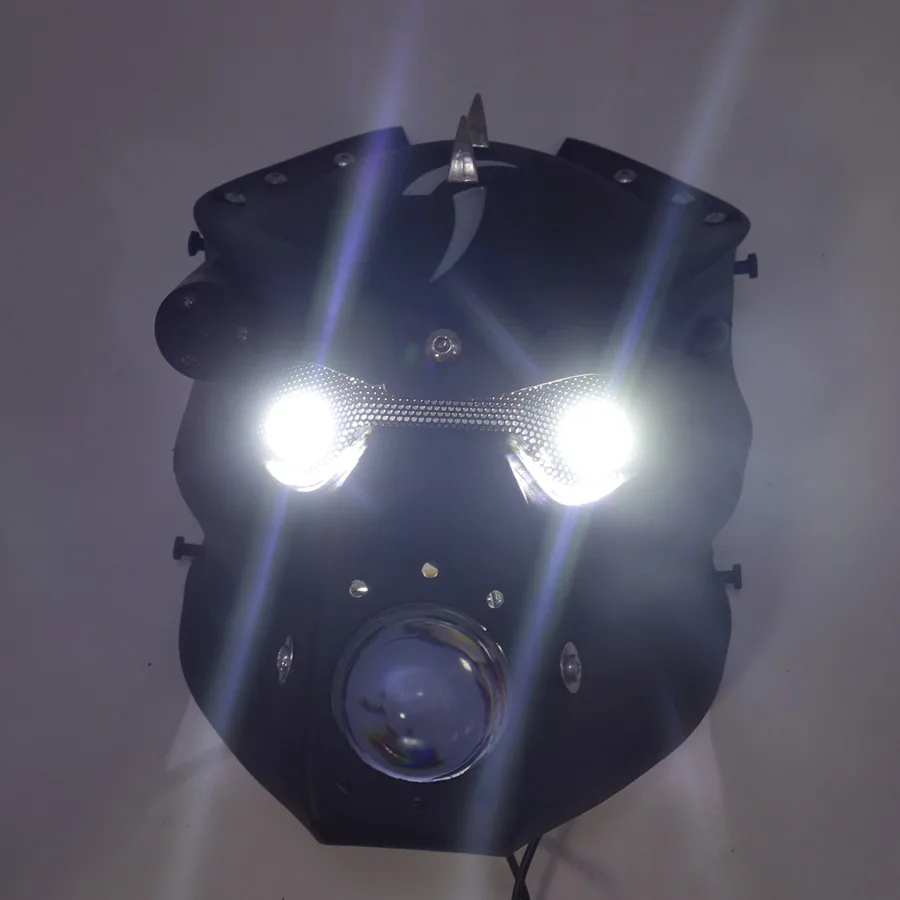 ZORBYZ мотоциклетный черный светодиодный светильник с черепом, головной светильник с кронштейном для Harley Honda Yamaha Kawasaki Suzuki - Цвет: White eyes light