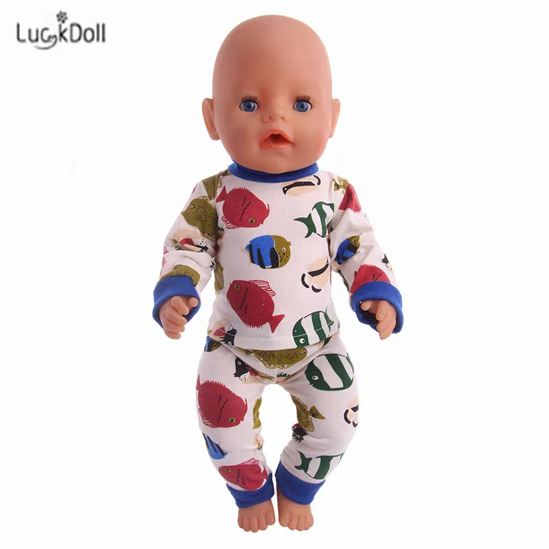 LUCKDOLL летний модный костюм игрушка подходит 18 дюймов Американский 43 см детская кукла одежда аксессуары, игрушки для девочек, поколение, рождественский подарок