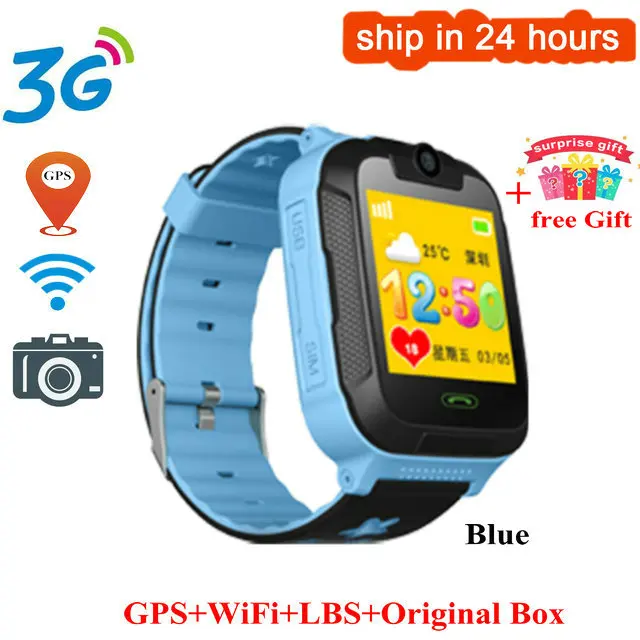 TD07S 3g gps трекер умные детские часы детские gps WiFi с трекером SOS Smartwatch для IOS Android умные часы детские - Цвет: Синий