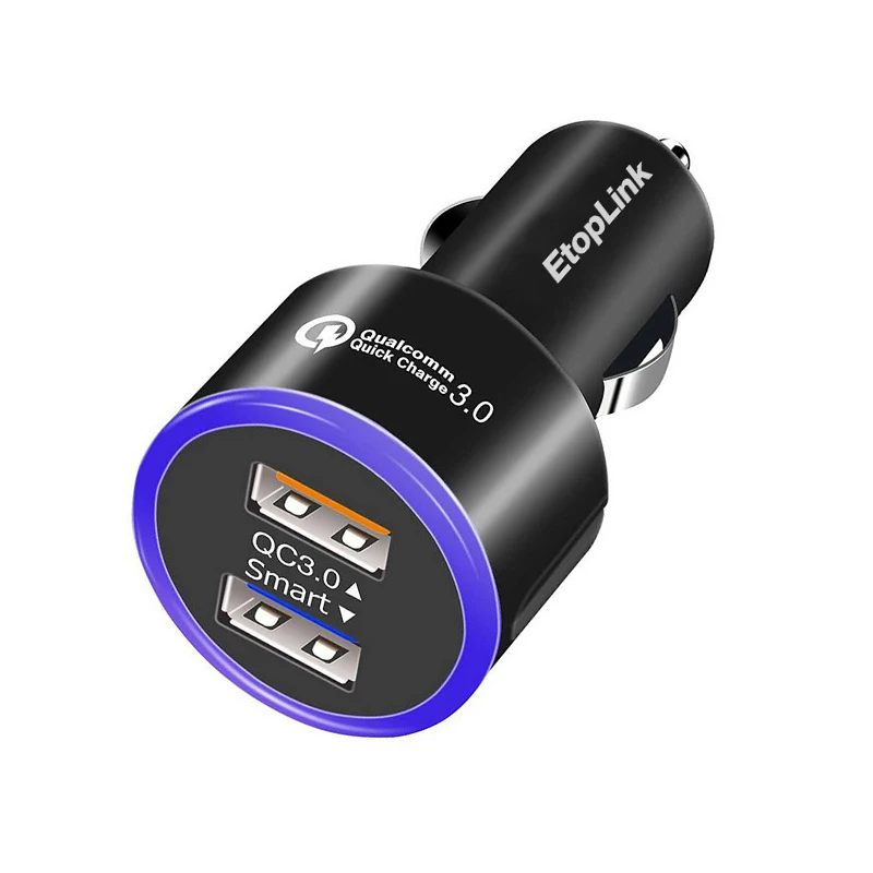 Универсальное автомобильное зарядное устройство EtopLink Quick Charge 3 0 с двумя портами