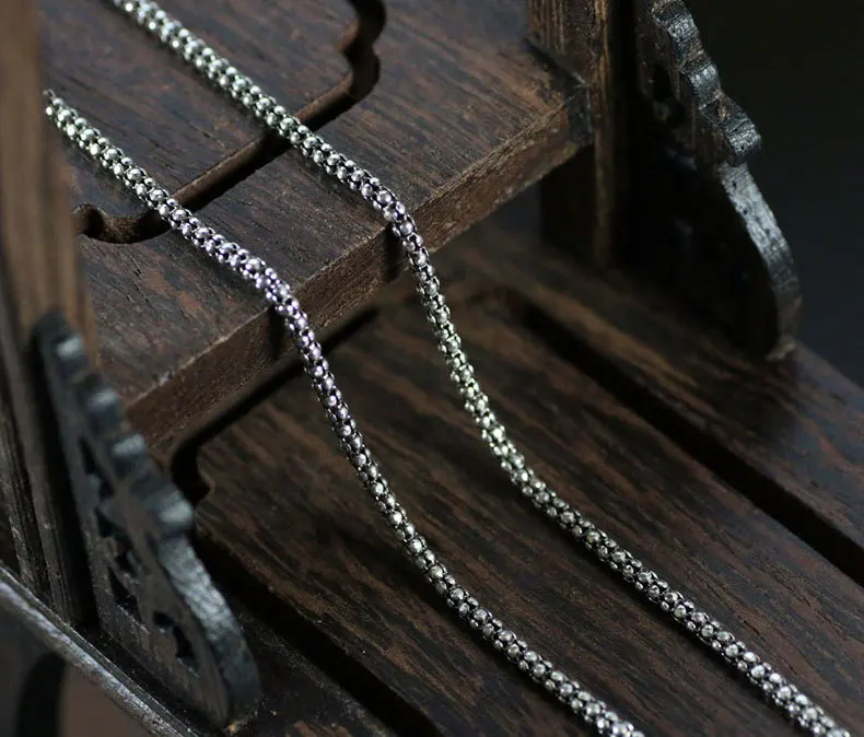 DXJEL настоящая настоящая чистая стерлинговая 925 Серебряная цепочка, Классическая цепочка для попкорна, ожерелье для женщин и мужчин, ювелирное изделие, Прямая поставка