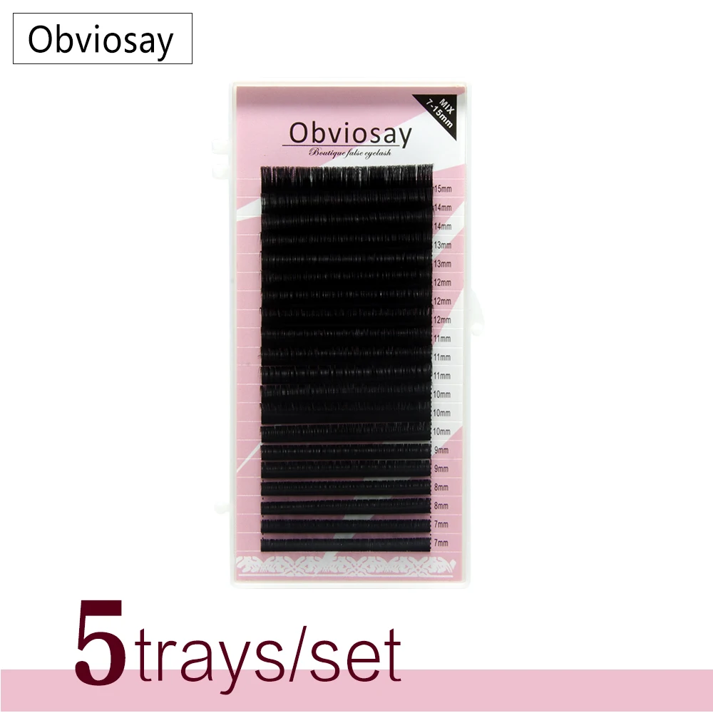 

5cases J B C D curl ,7~15mm mix 20sheets/case, mink extension eyelashes false eyelash free shipping