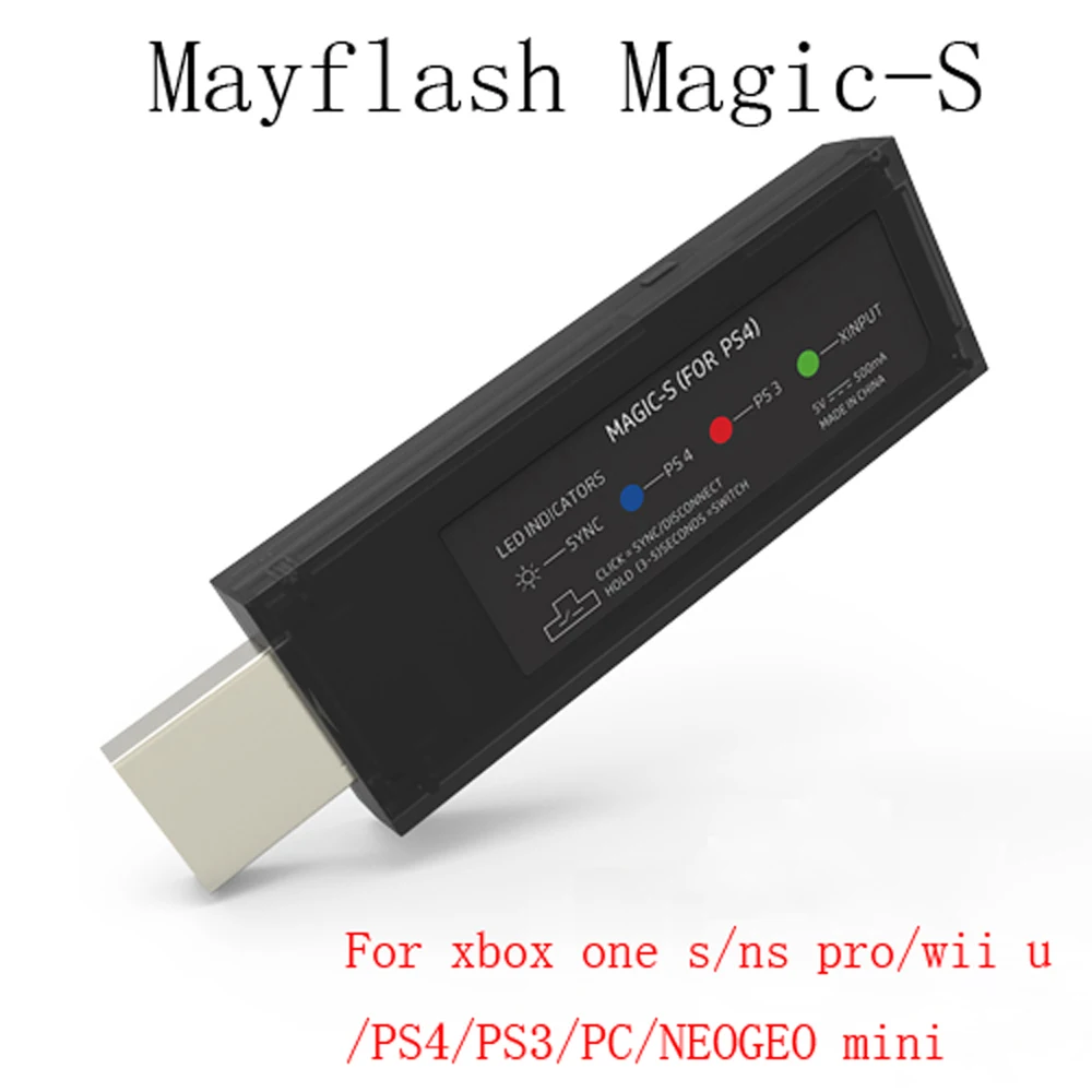 Mayflash Magic S USB Wireless Bluetooth Game pad Controller Adapter for Xbox 360/One S/NS Pro / PS 4 / PS 3/ PC /N E O GEO mini