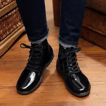 Спортивная обувь; мужская кожаная обувь на плоской подошве; короткие непромокаемые сапоги-трубы на шнуровке; Повседневная водонепроницаемая обувь из водонепроницаемого материала; chaussure homme; спортивная обувь;# G35