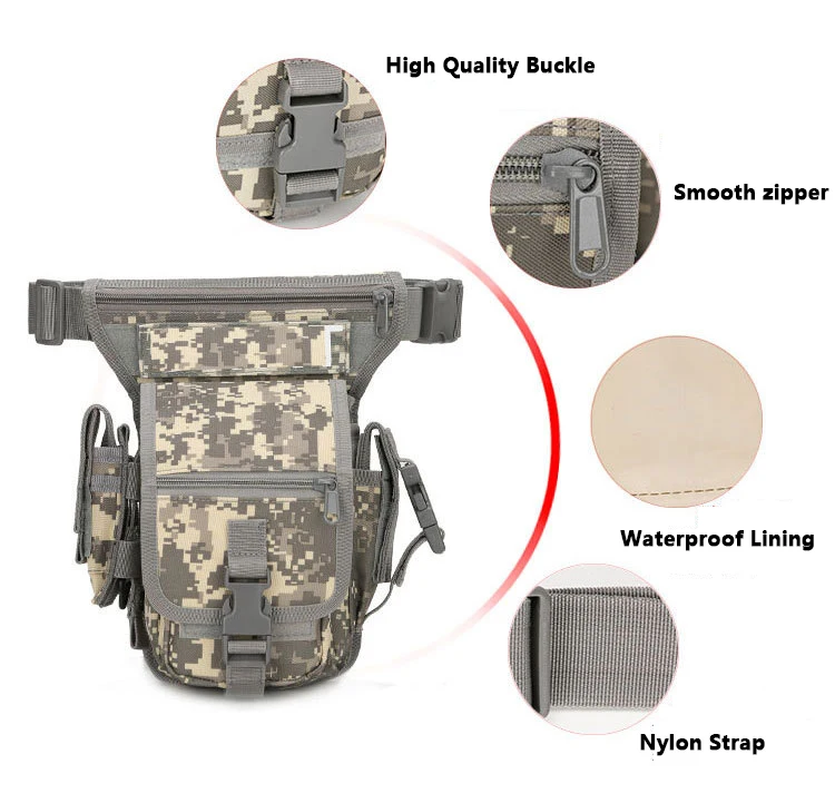 Военная поясная сумка, тактика оружия, сумка для езды на ногах для мужчин, водонепроницаемая, с откидывающимся ремнем YB25