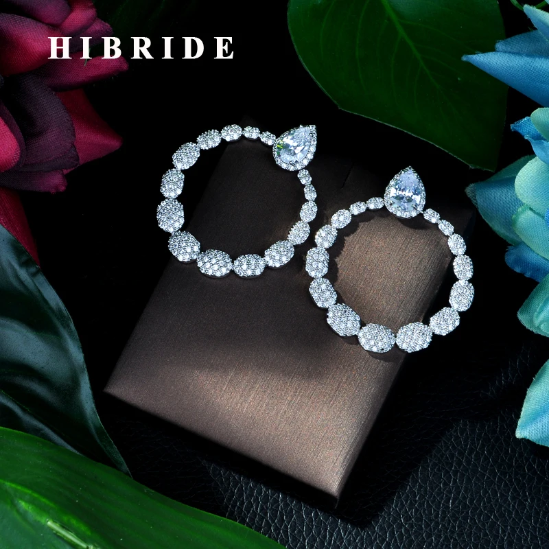 HIBRIDE Romantic New Round Design Stud Cubic Zircon High Quality Stud