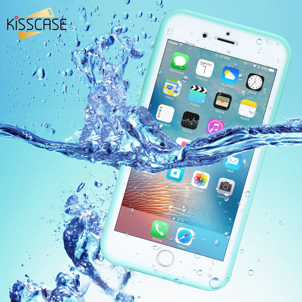 

KISSCASE Waterproof Case For iPhone 5 5S SE Underwater Diving Swimming Full Tight Sealed Soft TPU Cover For iPhone 7 8 6 6s Plus