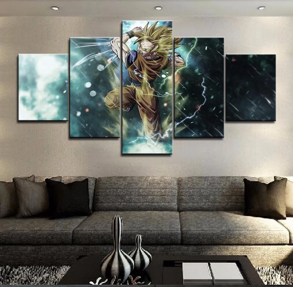 

Modern Canvas Printed Painting Anime Poster 5 Pieces Home Decor For Living Room Dragon Ball Wall Art Pictures Artwork Cuadros