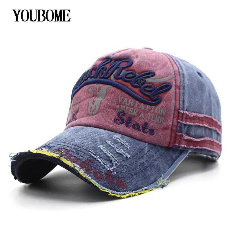 YOUBOME البيسبول كاب القبعات للرجال النساء العلامة التجارية Snapback قبعات الذكور خمر غسلها القطن التطريز Casquette العظام أبي قبعة قبعات