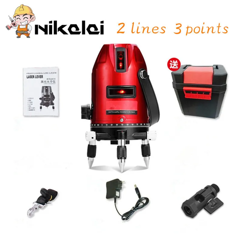 

NEW 2 Lines 3 Points Laser Level 360 Vertical & Horizontal Rotary Cross Laser Line Leveling outdoor mode Tilt Slash Function