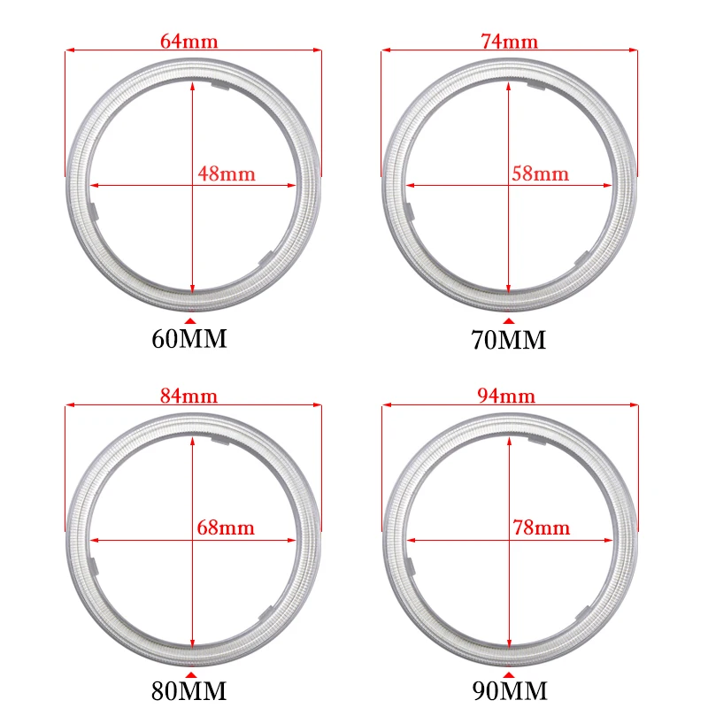 2 шт. автомобильный дневной ангельские глазки cob led белый кристалл синий противотуманный светильник 60 мм 70 мм 80 мм 90 мм 100 мм 110 мм 120 мм авто drl halo Кольцо 12 В