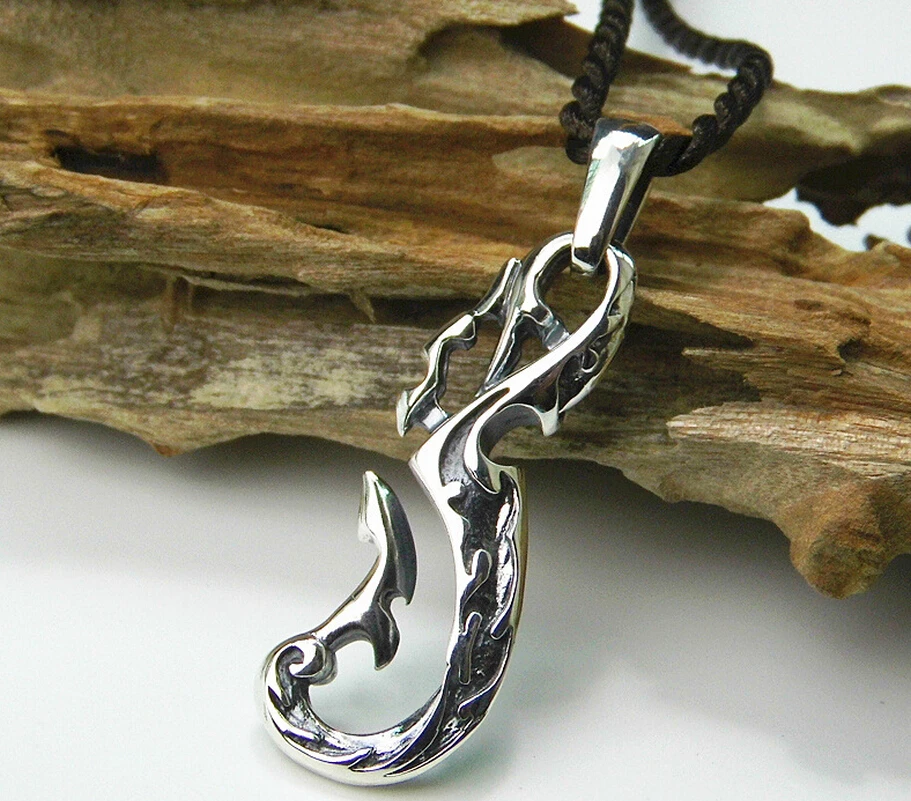 

Thai silver jewelry vintage pendant simple fashion fishhook pendant 925 sterling silver pendant personalized silver jewelry
