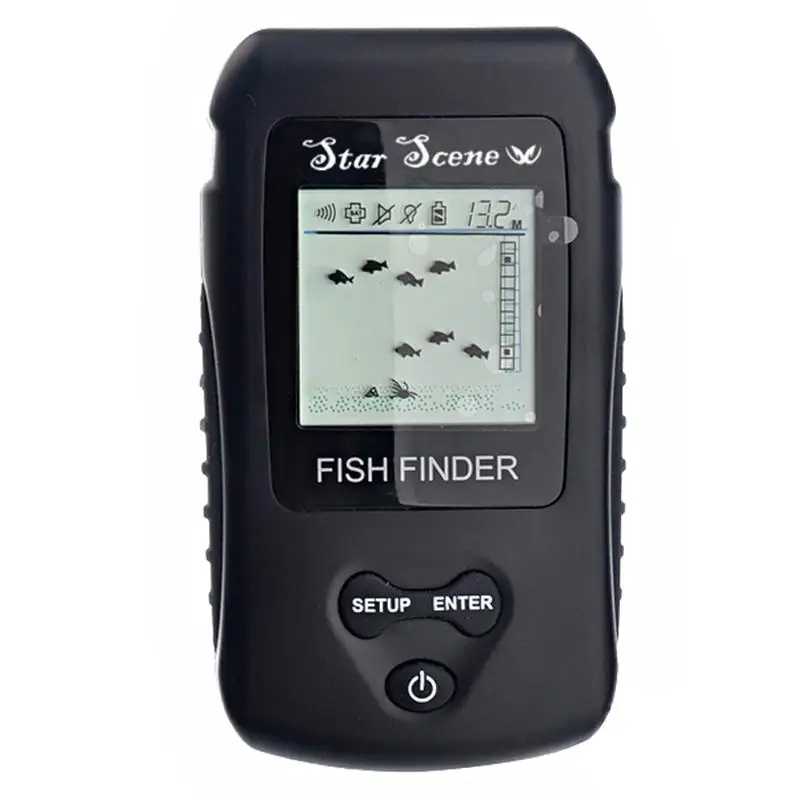 

Portable Wireless Sonar Sensor Fish Finder with LCD Screen (Black)